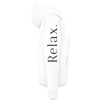 relax - Sweat à capuche Premium bio Femme - blanc - Droite - Julia (174cm)