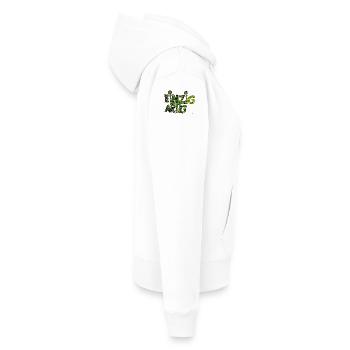 Einzigartig - Frauen Premium Bio Hoodie - Weiß - Rechts - Julia (174cm)