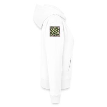 Conception de motifs de plantes forestières - Sweat à capuche Premium bio Femme - blanc - Droite - Julia (174cm)