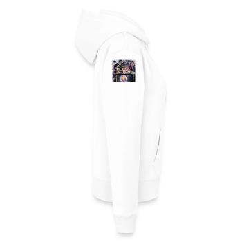 Feast - Frauen Premium Bio Hoodie - Weiß - Rechts - Julia (174cm)