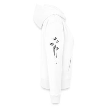 florale Formen - Frauen Premium Bio Hoodie - Weiß - Rechts - Julia (174cm)
