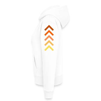 Montée en puissance - Sweat à capuche Premium bio Femme - blanc - Gauche - Selfina (174cm)