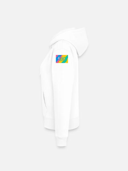 Kunter Mutig Farbexplosion - Frauen Premium Bio Hoodie - Weiß