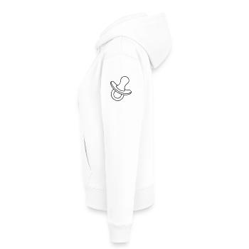 Sucette - Sweat à capuche Premium bio Femme - blanc - Gauche - Selfina (174cm)