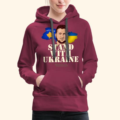 Stand with Ukraine Kosovo T-Shirt Design - Frauen Premium Hoodie