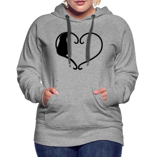 Chat coeur noir - Sweat-shirt à capuche Premium pour femmes