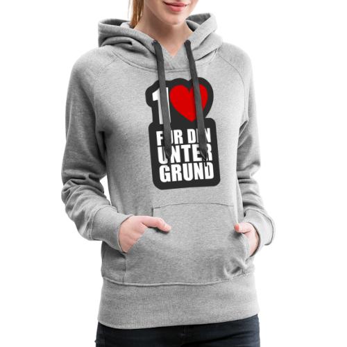 1 Herz für den Untergrund - Logo grau - Frauen Premium Hoodie