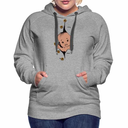Design 1 baby without smile buttons left - Sweat-shirt à capuche Premium pour femmes