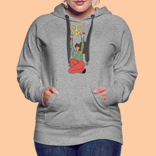 She holds the peace sign up - Women's Premium Hoodie