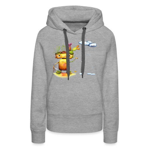 Robot with his plant friends - Vrouwen Premium hoodie