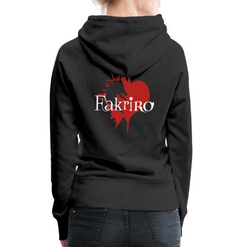 Fakriro Logo weiss mit Herz - Frauen Premium Hoodie