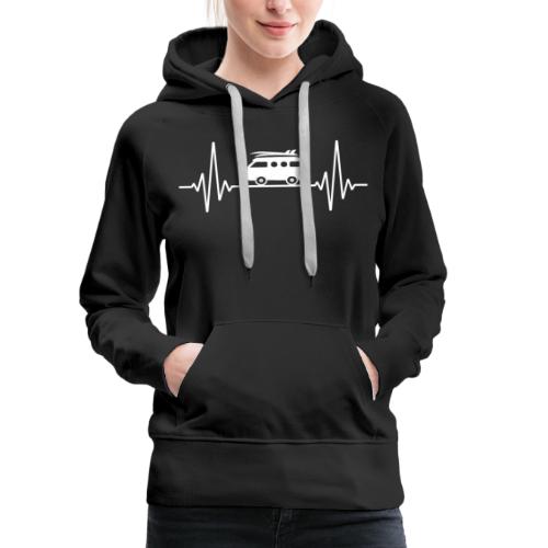 Herzschlag Camping & witziger EKG Frequenz Camper - Frauen Premium Hoodie