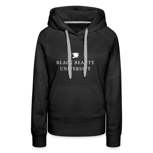 BLACK BEAUTY UNIVERSITY LOGO BLANC - Sweat-shirt à capuche Premium pour femmes