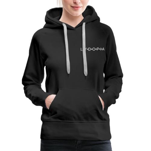 Lydopia • Dunkel / Heller Schriftzug - Frauen Premium Hoodie