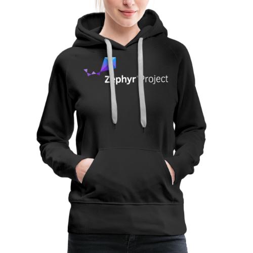 Zephyr Project Logo (white) - Sweat-shirt à capuche Premium Femme
