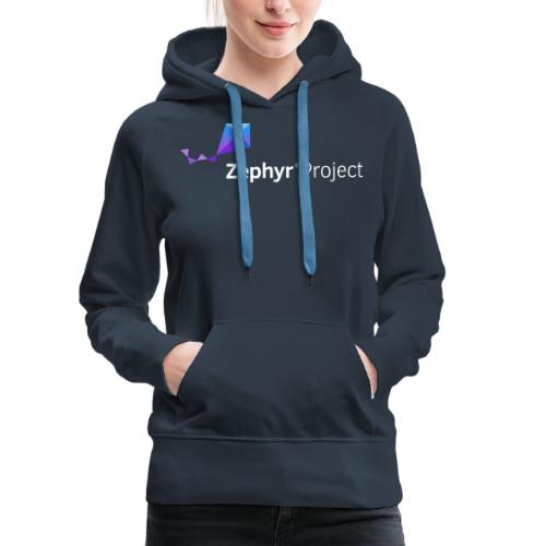Zephyr Project Logo (white) - Sudadera con capucha premium para mujer