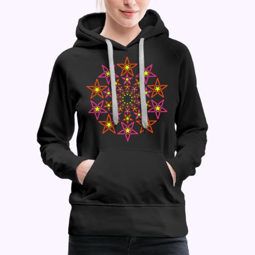 fractal star 3 color neon - Women's Premium Hoodie