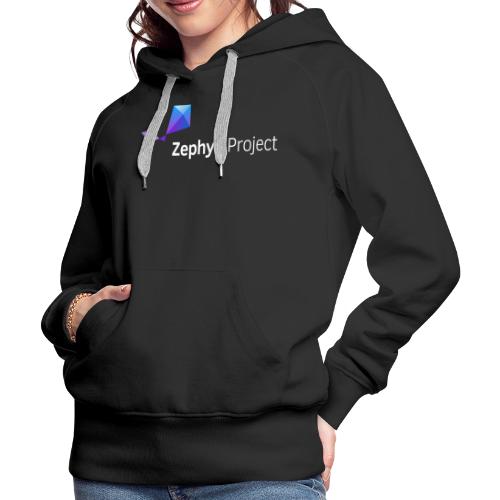 Zephyr Project Logo (white) - Bluza damska Premium z kapturem