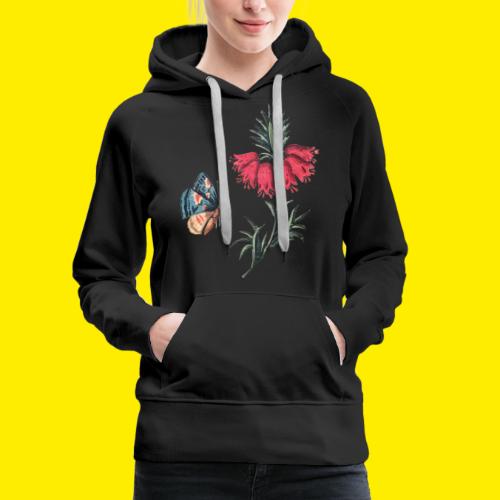 Vliegende vlinder met bloemen - Vrouwen Premium hoodie