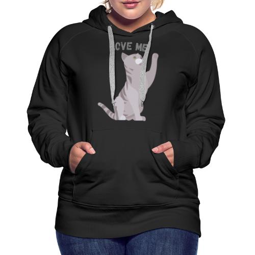 Chat gris Love me - Sweat-shirt à capuche Premium Femme