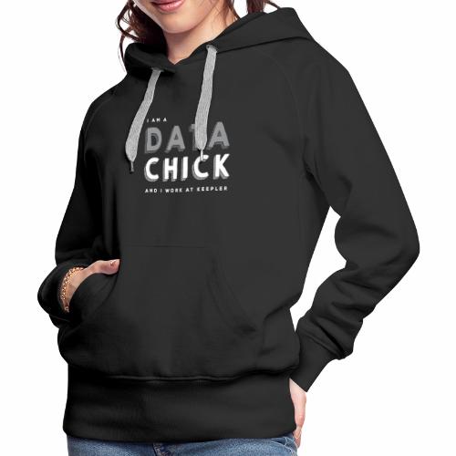Data Chick - White Model - Sudadera con capucha premium para mujer
