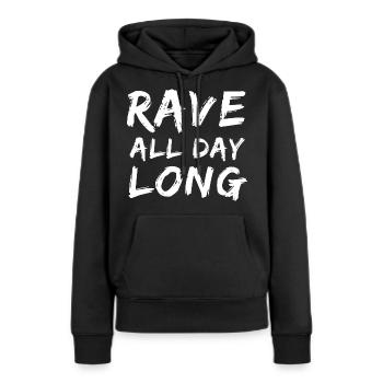 Raver / Rave / Gabber / Speedcore Raver Uptempo - Sweat à capuche Premium bio Femme - noir - Devant - Julia (174cm)