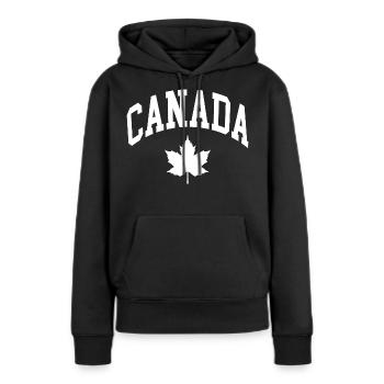 Drapeau du Canada - Sweat à capuche Premium bio Femme - noir - Devant - Julia (174cm)