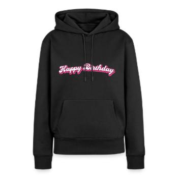 Auguri di buon compleanno - Felpa con cappuccio ecologica premium da donna - nero - Fronte - Julia (174cm)