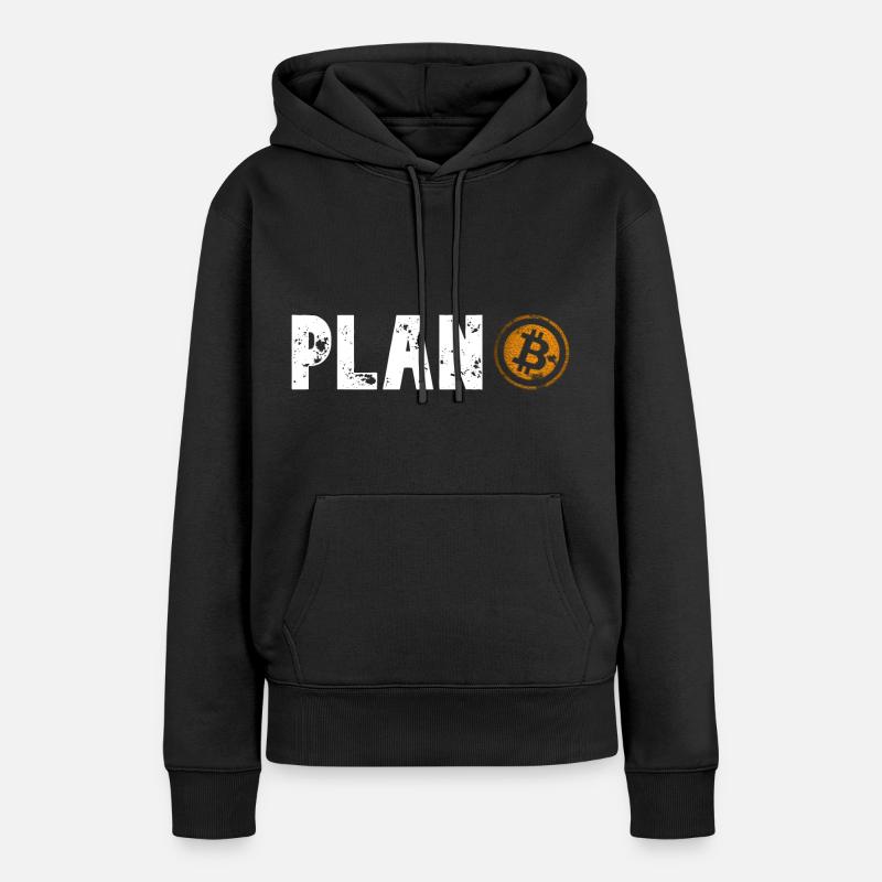 vintage bitcoin plan B BITCOIN LOGO DESIGN - Women’s Premium Organic Hoodie - black