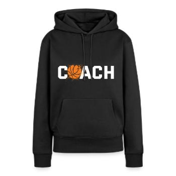 Coach Basketball - Cadeau de joueur de basket-ball - Sweat à capuche Premium bio Femme - noir - Devant - Julia (174cm)