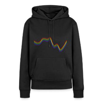 verrückter Regenbogen - Frauen Premium Bio Hoodie - Schwarz - Vorne - Julia (174cm)