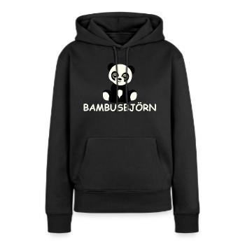 Bambus-Björn - Frauen Premium Bio Hoodie - Schwarz - Vorne - Julia (174cm)