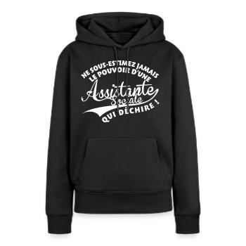 Assistante Sociale qui déchire - Sweat à capuche Premium bio Femme - noir - Devant - Julia (174cm)