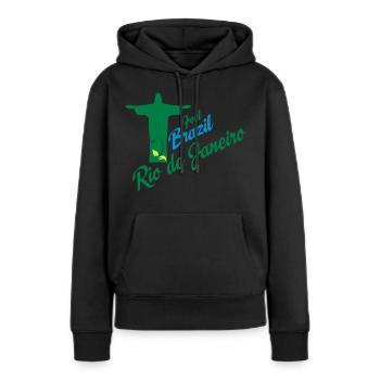 Rio de Janeiro - Sweat à capuche Premium bio Femme - noir - Devant - Julia (174cm)