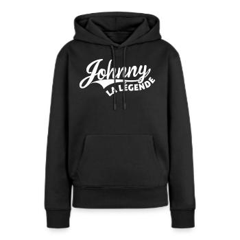 Johnny la légende - Sweat à capuche Premium bio Femme - noir - Devant - Julia (174cm)