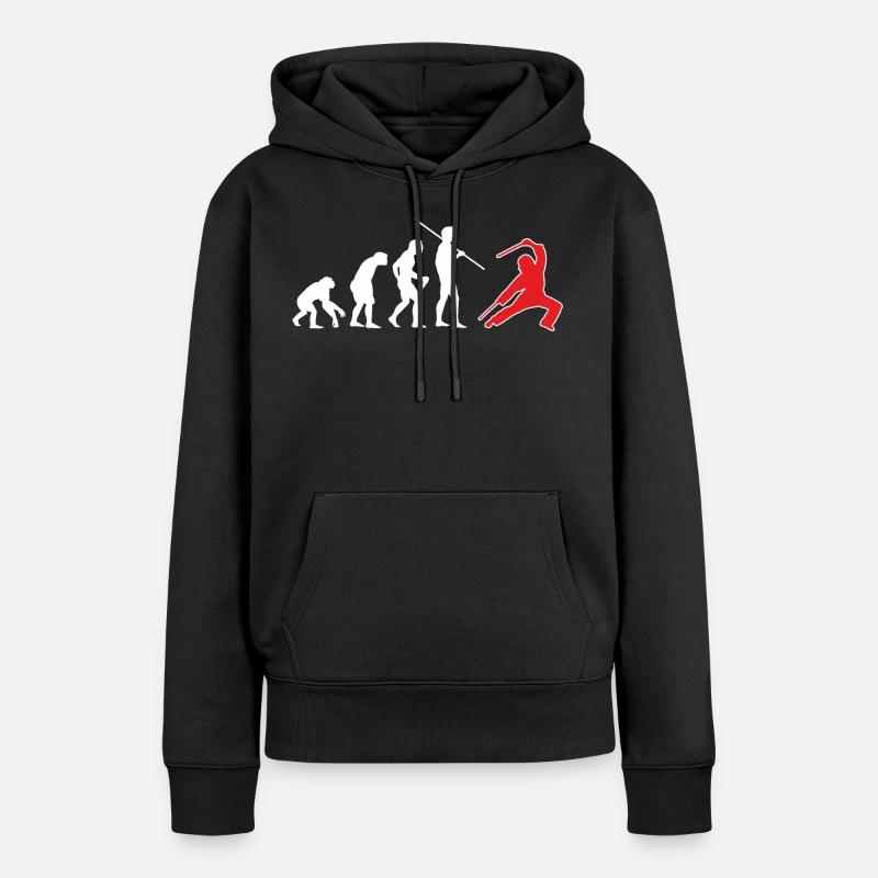 Escrima Evolution 4 - Frauen Premium Bio Hoodie - Schwarz