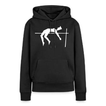 Hochsprung - Frauen Premium Bio Hoodie - Schwarz - Vorne - Julia (174cm)