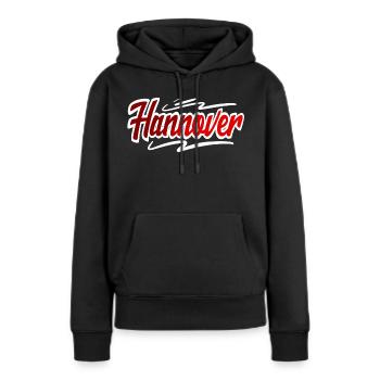 Hanovre - Sweat à capuche Premium bio Femme - noir - Devant - Julia (174cm)