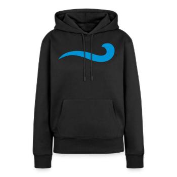 vague - Sweat à capuche Premium bio Femme - noir - Devant - Julia (174cm)
