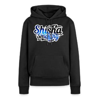 Fumer la chicha - Sweat à capuche Premium bio Femme - noir - Devant - Julia (174cm)
