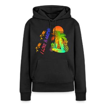 Amour des Caraïbes - Sweat à capuche Premium bio Femme - noir - Devant - Julia (174cm)