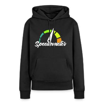 Compteur - Sweat à capuche Premium bio Femme - noir - Devant - Julia (174cm)