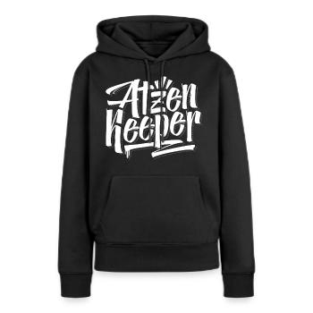 Atzen Keeper / MC Bogy / Berlin Crime - Frauen Premium Bio Hoodie - Schwarz - Vorne - Julia (174cm)