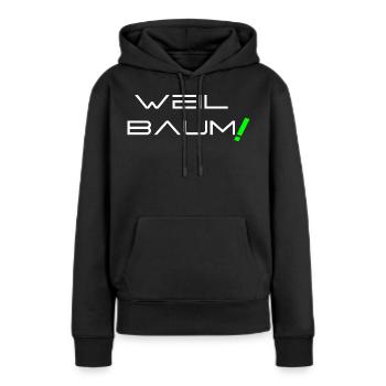 Parce qu’arbre ! - Sweat à capuche Premium bio Femme - noir - Devant - Julia (174cm)