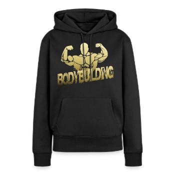 Body Building - Frauen Premium Bio Hoodie - Schwarz - Vorne - Julia (174cm)