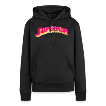 Supermother - Héroïne - Sweat à capuche Premium bio Femme - noir - Devant - Julia (174cm)