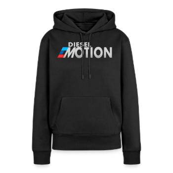 Émotions diesel - Sweat à capuche Premium bio Femme - noir - Devant - Julia (174cm)