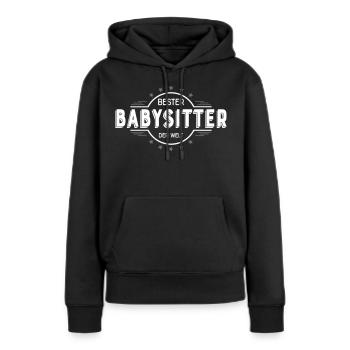 babysitter - Frauen Premium Bio Hoodie - Schwarz - Vorne - Julia (174cm)