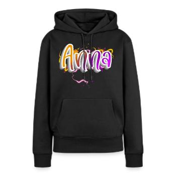 Anna - Sweat à capuche Premium bio Femme - noir - Devant - Julia (174cm)