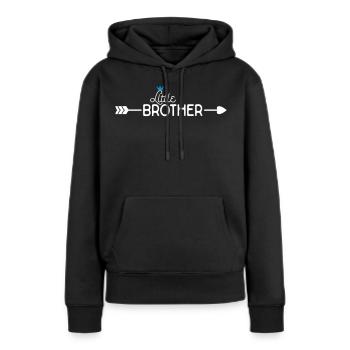Petit frère - Sweat à capuche Premium bio Femme - noir - Devant - Julia (174cm)